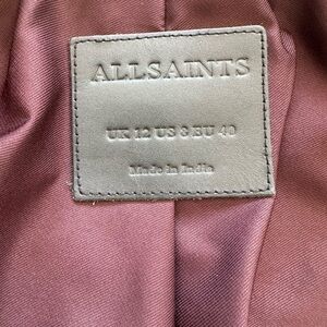 All saints leather jacket in oxblood red.